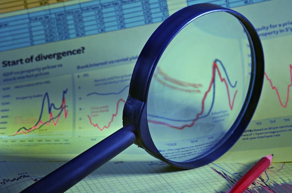 magnifier on investment graphs 